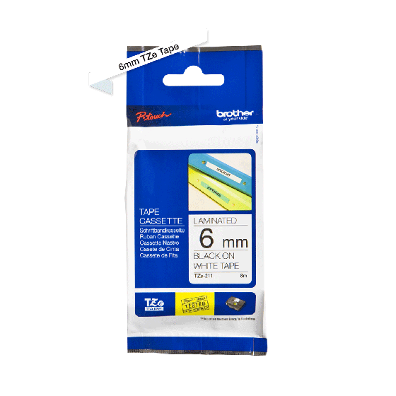 Brother TZe-211 Labelling Tape Cassette – Black on White