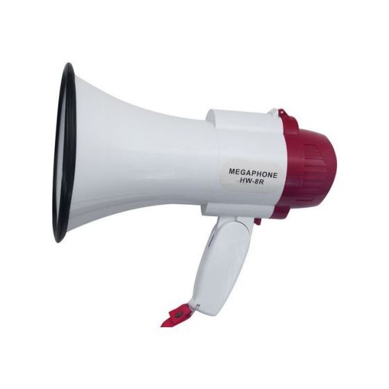 مكبر صوت ميجا فون يوني تكس محمول، ابيض واحمر - Hw-8R