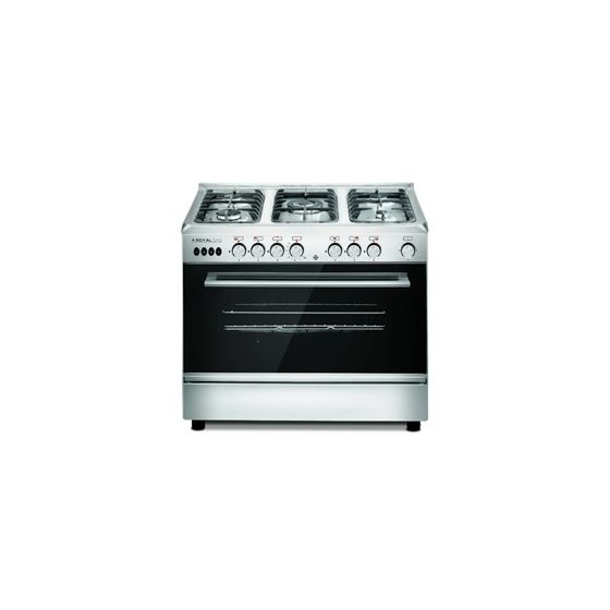 Royal Freestanding Crystal Cast Gas Cooker, 5 Burners, Stainless Steel, 60×90 cm