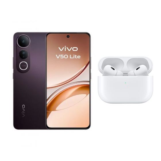  فيفو V50 لايت، 256 جيجا، رام 12 جيجا، شبكة 5G ، شريحتين- اسود فانتوم مع سماعات اذن لاسلكية ريدينجتون ايربودز برو الجيل التاثي - ابيض