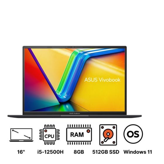 لاب توب اسوس فيفو بوك 16X K3605ZF، انتل كور  i5-12500H، هارد SSD سعة 512 جيجا، رام 8 جيجا، شاشة مقاس 16 بوصة، دقة WUXGA، معدل تحديث 144هرتز، كارت شاشة انفيديا جي فورس RTX 2050 سعة 4 جيجا GDDR6، ويندوز 11 - اسود