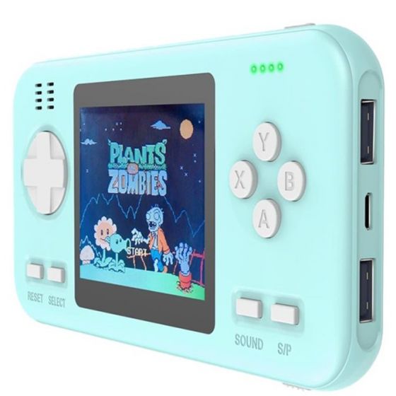 Video Handheld Gaming Console with Power Bank , 8000mAh, Blue - D-12