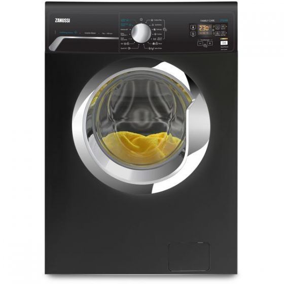 Zanussi Front Loading Digital Washing Machine, 8 KG, Black - ZWF81251BX