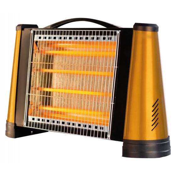 Arion Max Pro Quartz Heater, 4 Candles, 1600 Watt, Black and Gold - AR-301Q