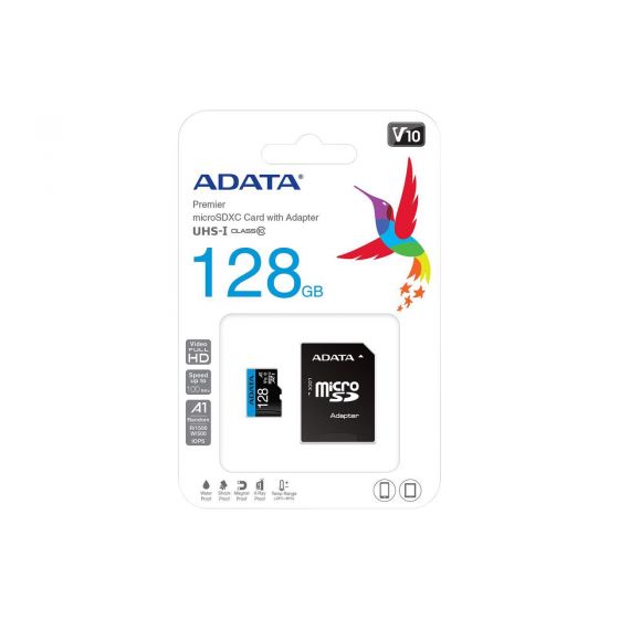ADATA Premier 128GB microSDXC UHS-I Class10 Memory Card With Adapter