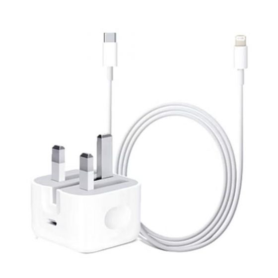 USB-C Power Adapter With Type-C To Lightning Cable 20W White