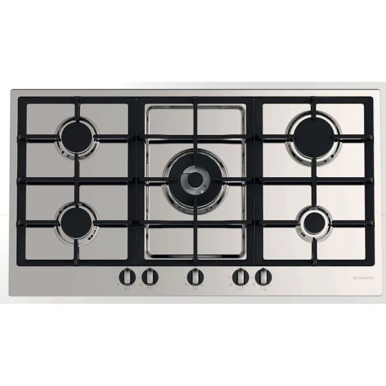 Ariston Gas Built-in Hob, 90cm, 5 Burners, Black and Silver - PK 951 T GH