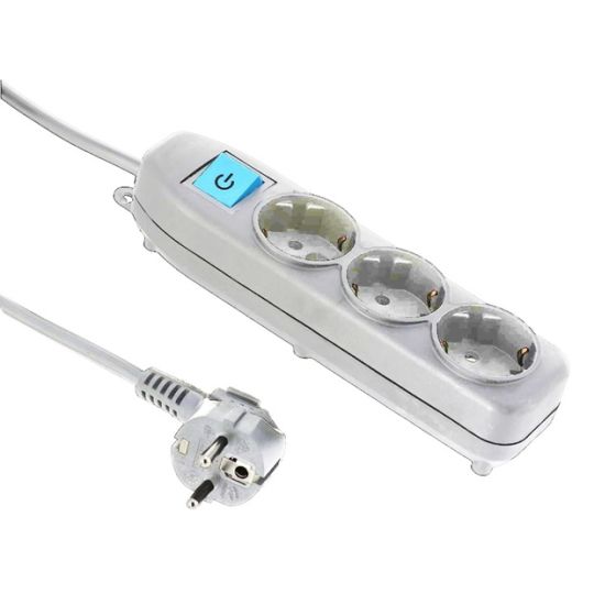iLock Socket Extension, 3 Outlets, 250 Volt- White