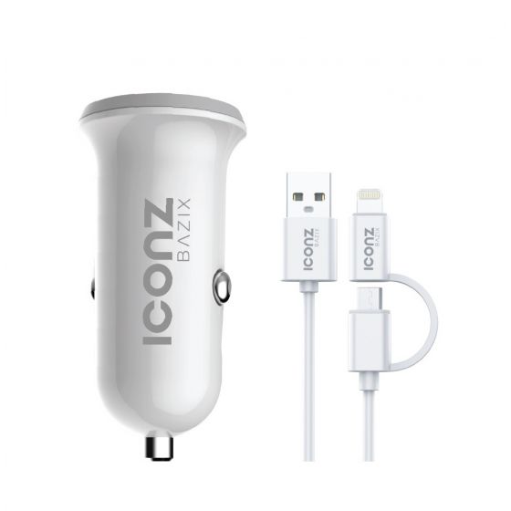 ICONZ Car Charger, 1 Port, White - XCC07W