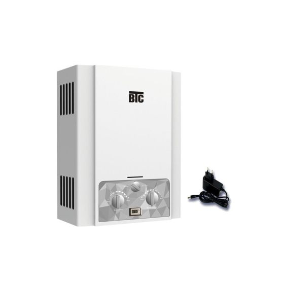 BTC Digital Gas Water Heater, 6 Liters, White - GWH-NE63-W