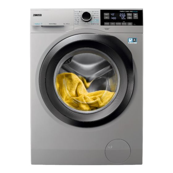 Zanussi Front Load Washing Machine, 9 KG, Silver - ZW7F3946LS
