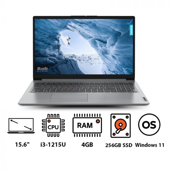 لاب توب لينوفو ايديا باد 1 15IAU7، انتل كور i3-1215U، شاشة 15.6 بوصة بدقة HD، هارد 256 جيجا SSD، رام 4 جيجا، كارت شاشة انتل UHD جرافيكس مدمج، ويندوز 11- رمادى