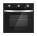  Ecomatic Crystal Professional Built-In Electric Oven With Grill, 64 Liters, Black- E6106GP