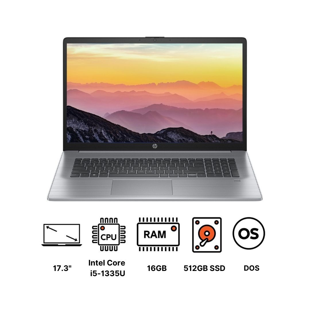 HP Probook 470 G10-8A6D0EA Laptop, Intel Core i5-1335U, 512GB SSD, 16GB RAM, 17.3 Inch, FHD IPS, Intel Iris Xe Graphics, FREEDOS - Asteroid Silver | Best price in Egypt | B.TECH HP Probook 470 G10-8A6D0EA Laptop, Intel Core i5-1335U, 512GB SSD, 16GB RAM, 17.3 Inch, FHD IPS, Intel Iris Xe Graphics, FREEDOS - Asteroid Silver | Best price in Egypt | B.TECH
