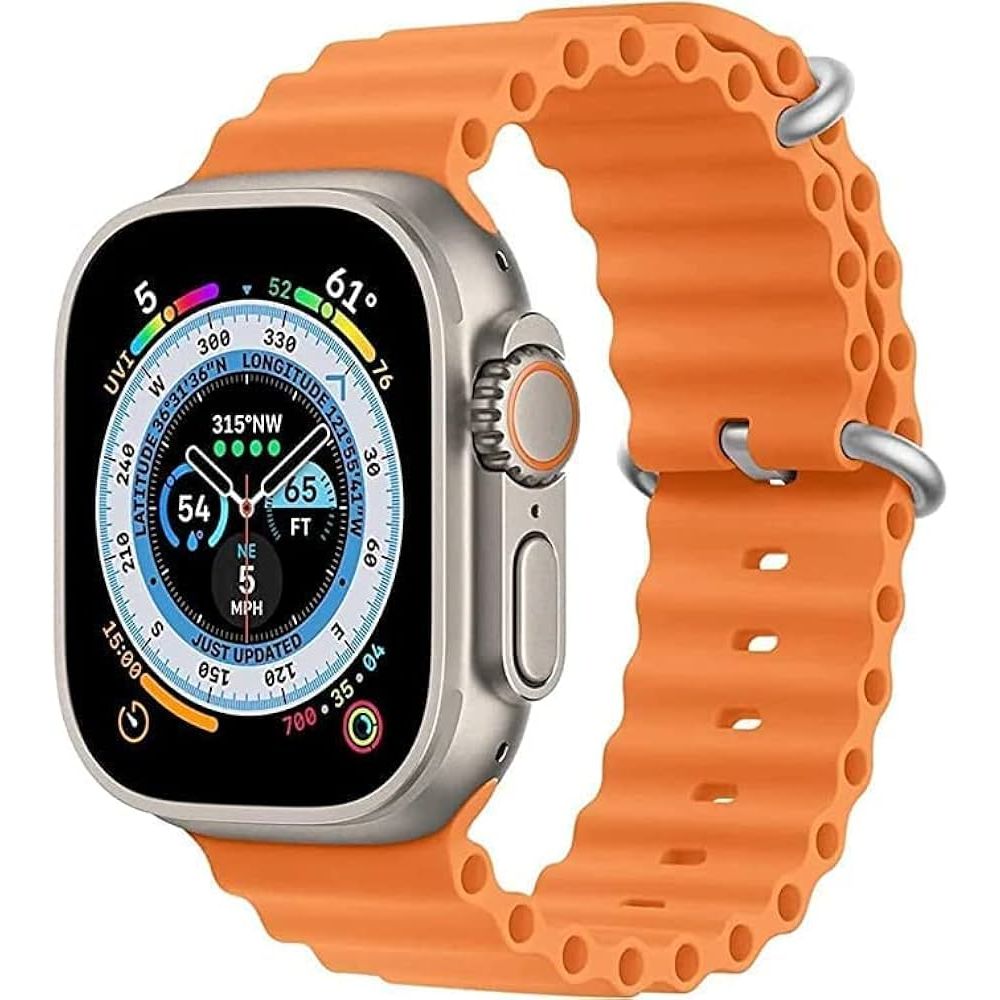 F8 Ultra Smart watch Silver Case and Orange Strap Best price in Egypt B.TECH