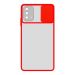 Stratg Back Cover with Camera Slider for Oppo A74 and A95 4G - Transparent and Red