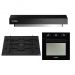 Fresh Gas Built-in Hob, 90cm, 5 Burners, Black- 17512 with Fresh Built-In Dual Fuel Oven with Grill, 56 Liters, Black - GEOFR60CMB, and Built-in Hood, 90 CM, Black - Classic 90 - BL