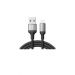 كابل شحن ونقل بيانات USB-A الي لايتنينج جوي روم بتصميم مضفر، 30 وات، 3 امبير، طوله 1.2 متر، اسود - S-A10
