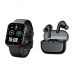 Oraimo Watch ES2, 1.95 Inch, Black Case and Strap - OSW-810 with Wireless Earbuds, Black - OTW-625
