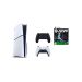 Sony PlayStation 5 Slim Disc Edition, 1TB SSD, with 2 Wireless Controllers, White and Black  and FC 24- White