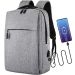Generico PC Backpack for Men and Women - Waterproof for Computers up to 15.6 Inches - USB port with cable - Multitasche Backpack for Travel, School and Work., grey