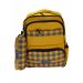 Gharibo Bags School Backpack With Pencil Case For Kids, Cross Lines Pattern - Yellow