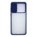 Stratg Back Cover with Camera Slider for Xiaomi Redmi 9T - Transparent and Dark Blue