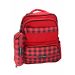 Gharibo Bags School Backpack With Pencil Case For Girls, Cross Lines Pattern - Red