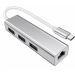 موزع 4 في 1، بمنفذ USB-C، فضي- Q82S
