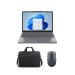 لاب توب لينوفو ايدياباد سليم 3 15IRH10 - 83K100F1ED، انتل كور i7-13620H، هارد SSD سعة 512 جيجا، رام 16 جيجا، شاشة 15.3 بوصة IPS بدقة WUXGA، كارت شاشة انتل UHD، ويندوز 11 - رمادي لونا مع حقيبة لاب توب T210 وماوس WL310