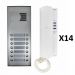 Auta Outdoor Intercom, 14 Lines, Silver and White - 749714