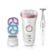 Braun Silk-épil 9 Wet and Dry Epilator for Women with Silk-épil 3 in1 trimmer, White and Rose Gold - 9-980