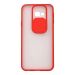 Stratg Back Cover with Camera Slider for Samsung Galaxy J4 Plus - Transparent and Red