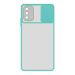 Stratg Back Cover with Camera Slider for Oppo A74 and A95 4G - Transparent and Turquoise