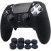 Ralan Silicone Cover For PlayStation 5 Controller With Analog Caps - Black
