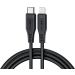 كابل بموصل USB فئة C الى لايتنينج ايه سي اي فاست، طوله 1.2 متر، اسود - C3-01