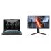 Asus TUF Gaming A15 FA506NF-HN005W Laptop, AMD Ryzen 5 7535HS, 512GB SSD, 8GB RAM, 15.6 Inch, FHD Display, NVIDIA GeForce RTX 2050 4GB, Windows 11- Graphite Black with LG Ultra Gear 27 Inch Gaming Monitor - 27GN65R-B