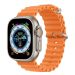 W&O X8 Plus Ultra Smart Watch, Silver Case- Orange Strap