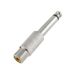 6.3mm Mono Plug to Female RCA Audio Adapter- Silver