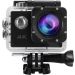4K Waterproof Action Camera with 2 Rechargeable Batteries, 16MP - Black