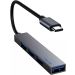 4 In 1 USB Hub, Black - Type-C to USB Hub