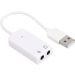 Keendex KX 2263 USB Sound Adapter with 2 Ports, 7.1 Channel Stereo (2xJack Audio & Microphone Output) - White