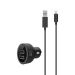 Reman Dual USB Car Charger, 20 Watt- Black