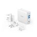 Anker PowerPort III Charger with 3 Plugs, 65W, 3 Ports, 2 USB-A and 1 USB-C, White - A2033H21