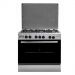 Techno Fire Free Standing Gas Cooker With Fan, 5 Burners, Stainless Steel and Black - TF-15-SF