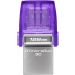 فلاش درايف USB فئة C كينجستون داتا ترافلر، سعة 128 جيجا، ارجواني وفضي - DTDUO3CG3/128GB