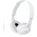 Sony On Ear Wired Headphones With Microphone, White - MDR-ZX110AP