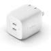 شاحن بيلكن بوست تشارج برو، 45 وات، 2 منفذ  USB-C، ابيض - BEWC4543