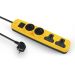 Ilock Power Strip, 4 outlets, 2 schuko, 2 universal, with Switch - Yellow