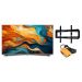 Haier 50 Inch 4K UHD Smart QLED TV with Built-in Receiver - H50S80EU with ETI TV Wall Mount, Black - TX40 and iLock Mini Power Strip, 3 Outlet, 2500 Watt - Yellow and Black